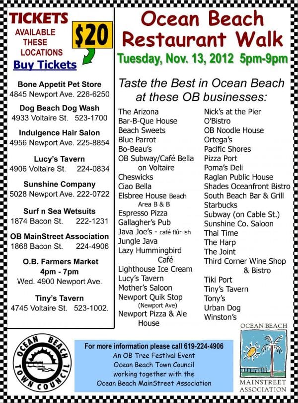 OB Restaurant Walk 2012 OB Restaurant Walk 2012