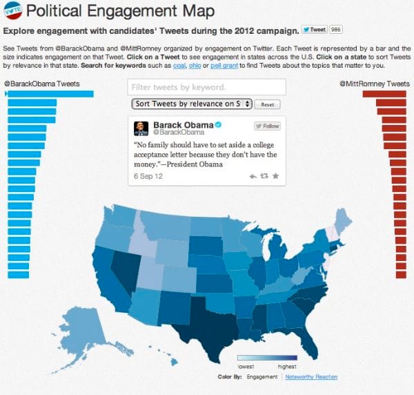 Twitter engagement map